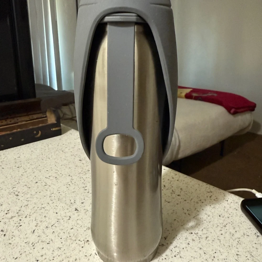 Gray and Silver Portable Pet Water Bottle